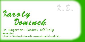 karoly dominek business card